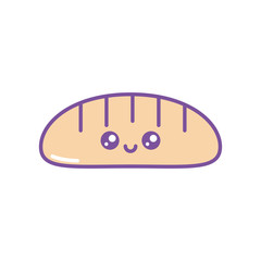 Isolated kawaii bread icon fill design