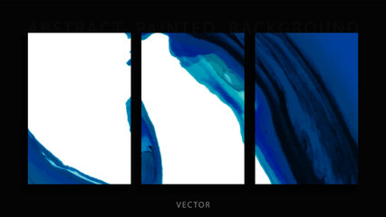 Set of abstract painted background, flyer, business card, brochure, poster, for printing. Trend vector. 