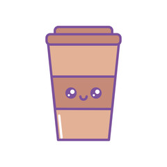 Isolated kawaii coffee mug icon fill design