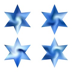 Fototapeta premium Kit of hexagram abstract backgrounds.