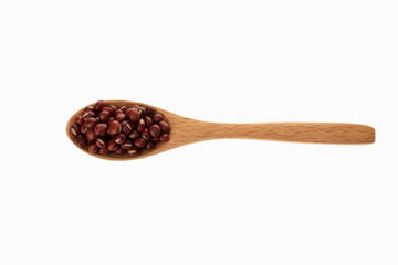 china red bean in spoon with white background