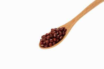 Obraz premium china red bean in spoon with white background