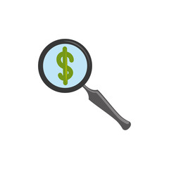 Isolated money lupe icon flat design
