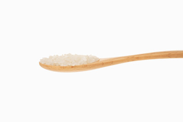 rice in spoon with white background