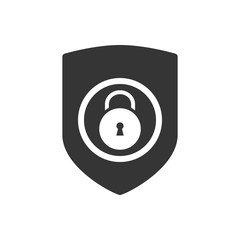 Protection Shield Lock Icon Vector Illustration