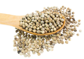 white peppers on the white background