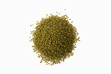 mung bean pile on white background