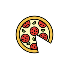 Isolated pizza icon fill design