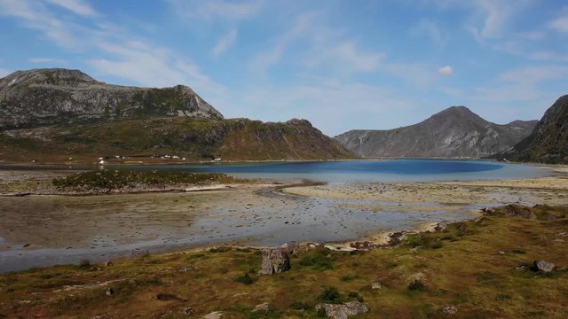 Landscape with lake and mountains