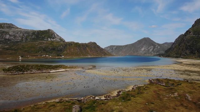 Landscape with lake and mountains