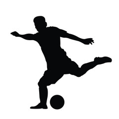 Fototapeta na wymiar Soccer.Football player action. Abstract vector illustration of football player silhouette