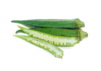 okra isolated on white background