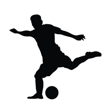 Soccer.Football player action. Abstract vector illustration of football player silhouette