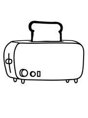 cool cartoon toaster und brot toasten frühstück lecker scheiben clipart design backen bäcker comic gerät küche