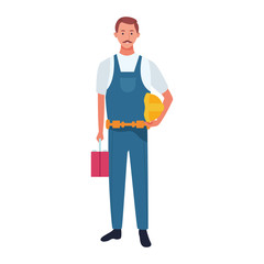 repair man worker icon, flat design
