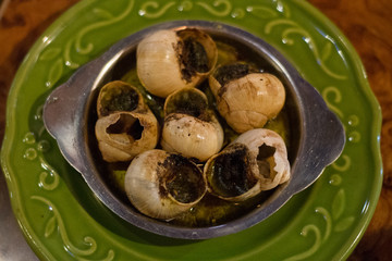 Escargots Bourguignonne Snails baked the traditional French way