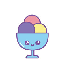 Isolated kawaii ice cream icon fill design