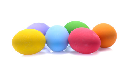 Perfect colorful handmade easter eggs isolated on a white