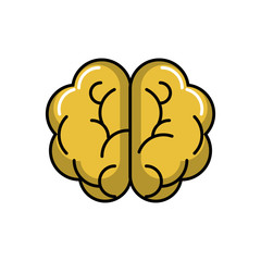 Isolated brain icon line design