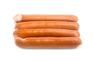 Frankfurter sausage isolated on white background