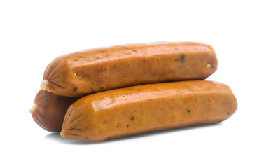 Frankfurter sausage isolated on white background