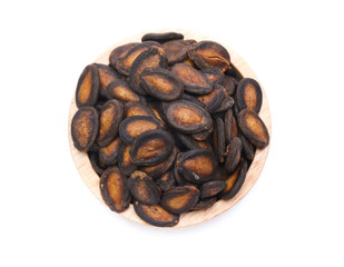 dry watermelon seed on white background