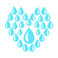 water drop icon vector in flat design
