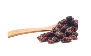 Organic dried Raisins isolated on white background