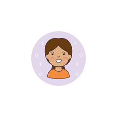 Isolated girl cartoon icon detailed design