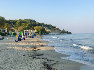 Fototapeta na wymiar Sights along the shores of a resort in Halkidiki Greece