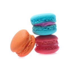 Colorful  macaron isolated on white background