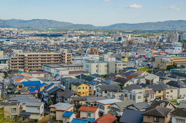 Obraz premium 滋賀県大津市の都市景観 大津～瀬田