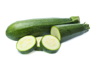 Fresh zucchini isolated on white (cucumber)