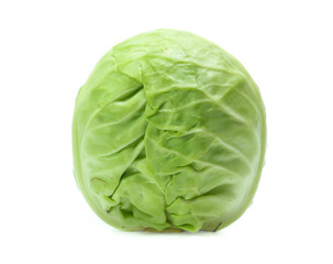 Obraz premium green cabbage on white background