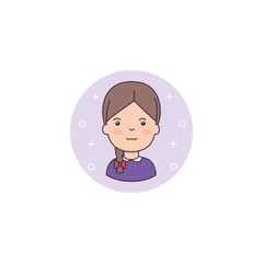 Isolated girl cartoon icon detailed design