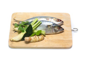 Fresh mackerel isolated on white background
