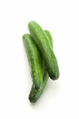 Fresh japanese cucumber isolated on white background