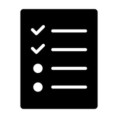 Document with logs, checklist or survey flat vector icon for apps and websites