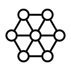 Network monitoring or social network line art vector icon for apps and websites