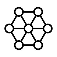 Network monitoring or social network line art vector icon for apps and websites