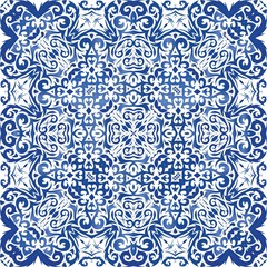 Ethnic ceramic tile in portuguese azulejo.