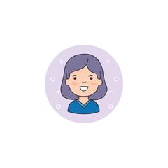 Isolated girl cartoon icon detailed design