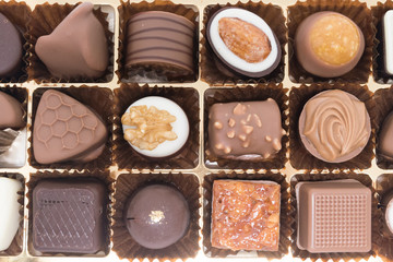 Fancy chocolate candies isolated on white