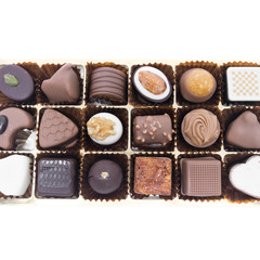 Fancy chocolate candies isolated on white