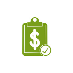 Isolated money document icon green silhouette design