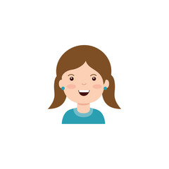 Isolated girl cartoon icon flat design