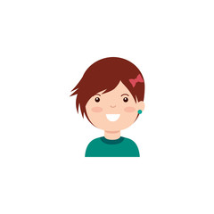 Isolated girl cartoon icon flat design