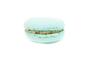 Mint macaron isolated on white background