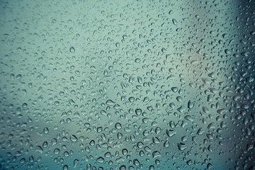 Water droplet on the window glass