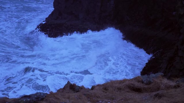 Iceland Rough Ocean Water Crashes Against Large Cliffs In Arnarstapi 2